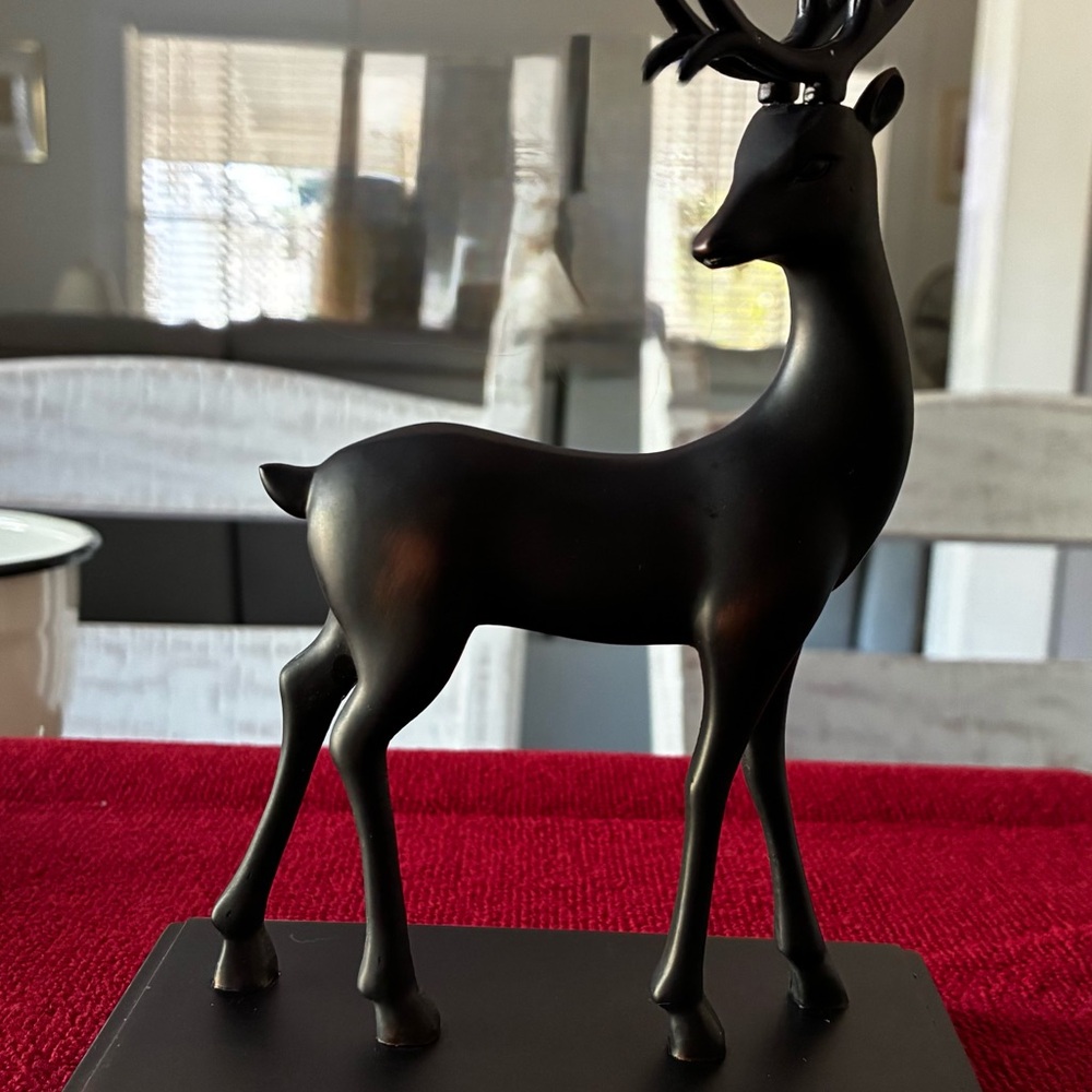 Reindeer Stocking Holder dark brown.